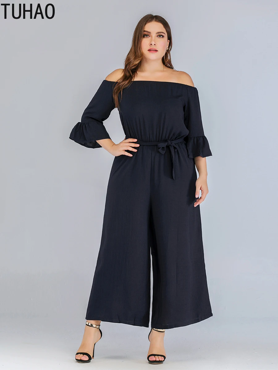 TUHAO комбинезоны больших размеров для офисных леди 4XL 3XL Женский Модный комбинезон размера плюс элегантные вечерние комбинезоны для женщин s LZ09