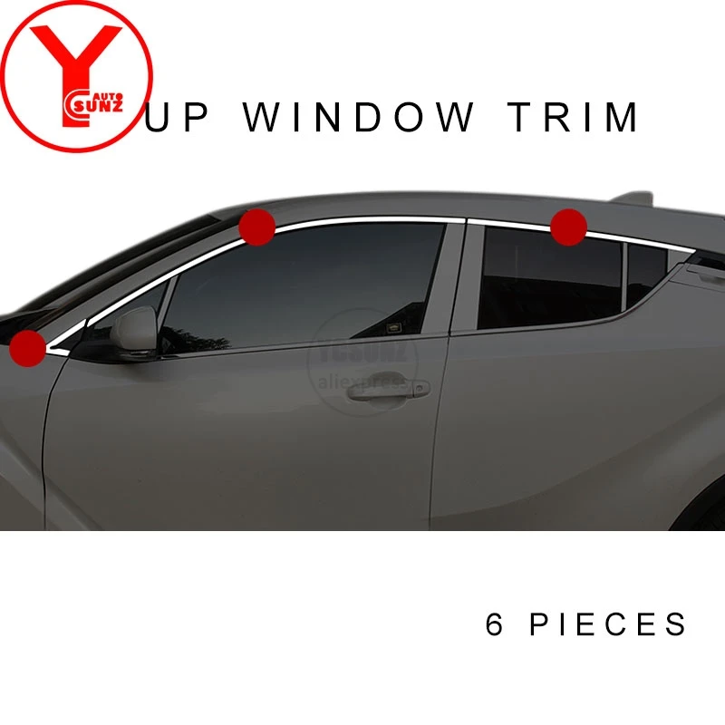Stainless Steel car window trim strips molding For toyota c-hr accessories 2017-2019 styling for chr 2018 2017 YCSUNZ | Автомобили и