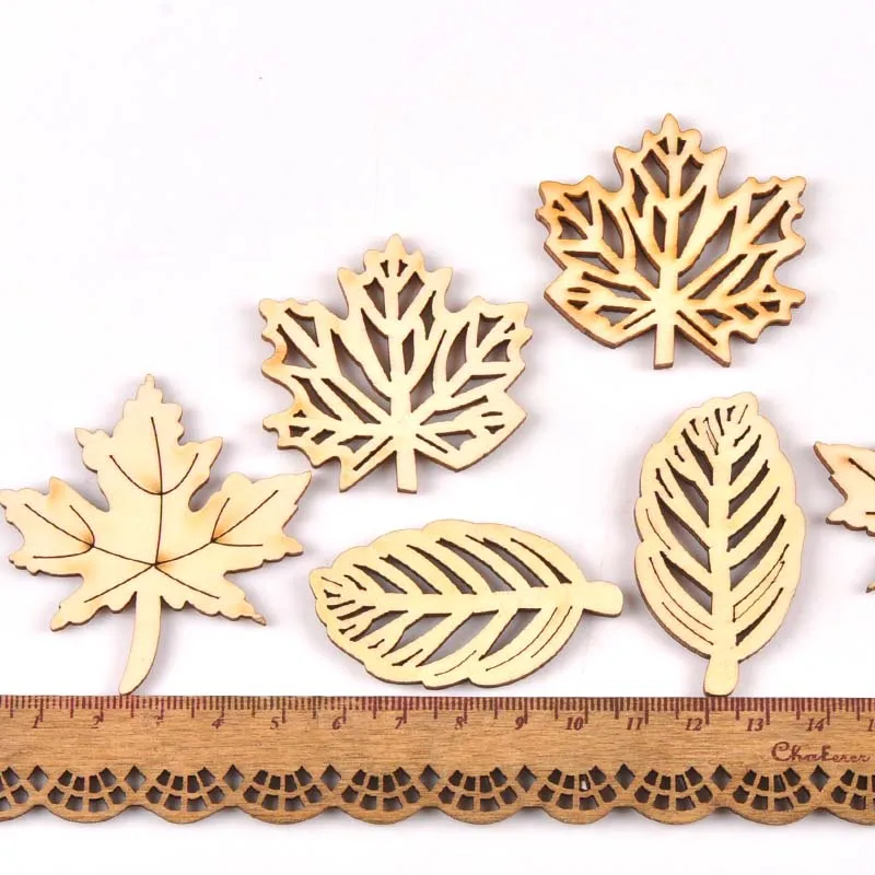 Микс ручной работы натуральные деревянные полые листья Скрапбукинг Diy ремесло
