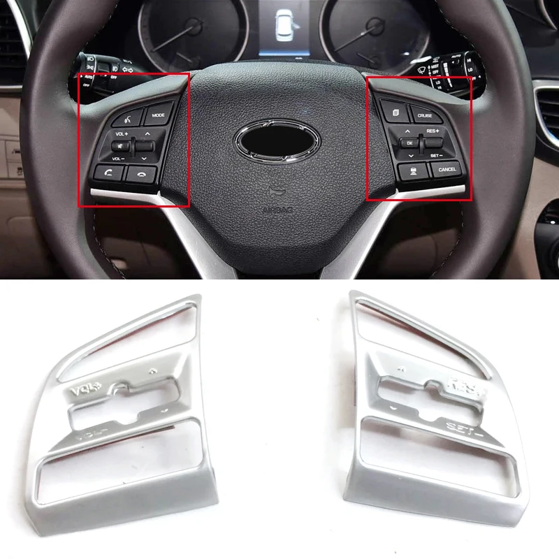 2 шт. ABS Серебристые матовые наклейки на рулевое колесо для салона автомобиля