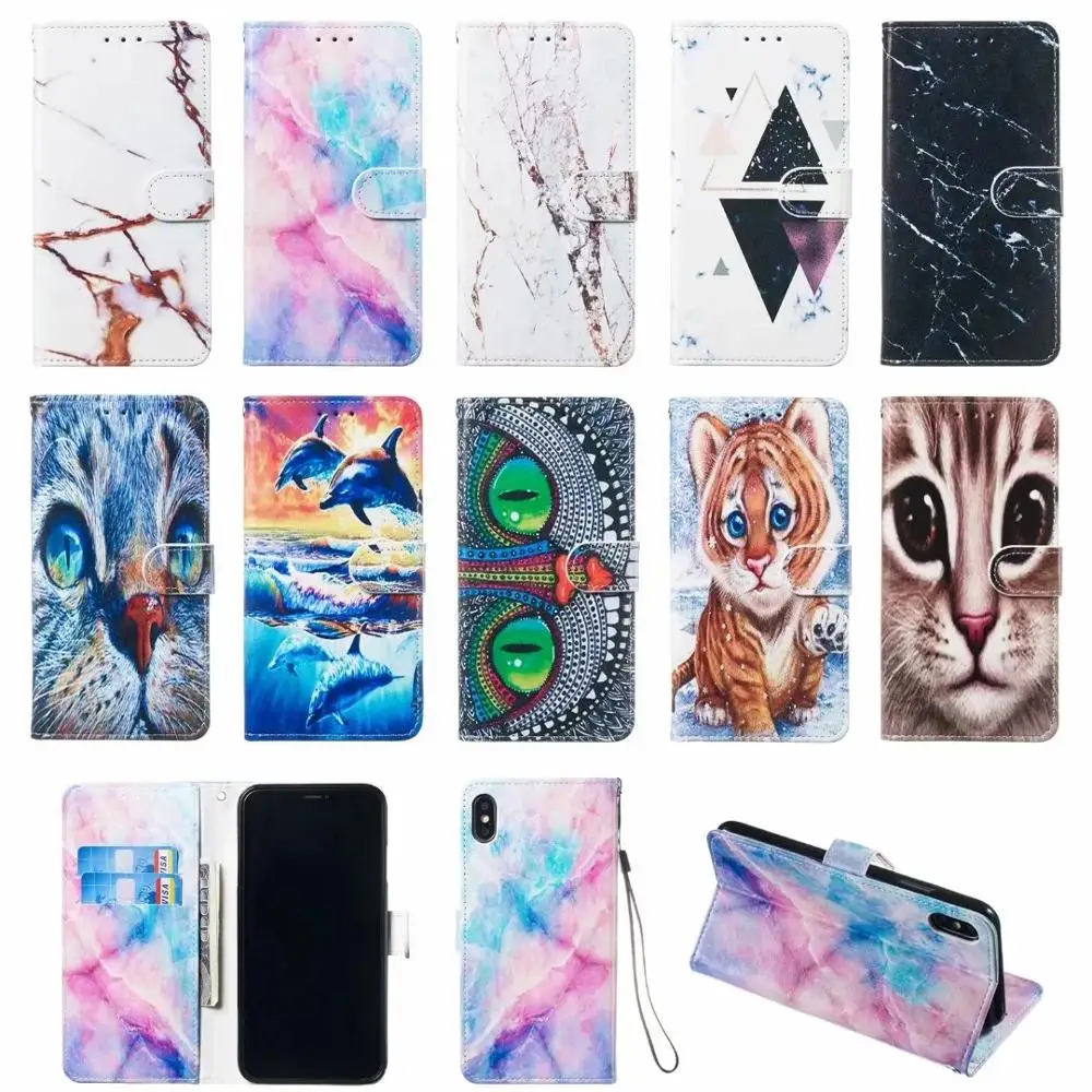 Чехол с откидной крышкой для Samsung Galaxy S10 Plus S10e S8 S9 A70 A50 A30 A20 M30 M20 животный чехол из