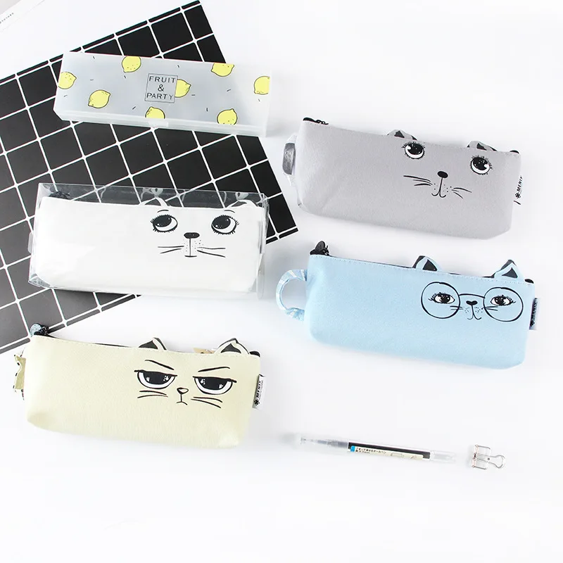 1 шт. креативный милый кошачий пенал Подарочный тканевый для ручек карандашей