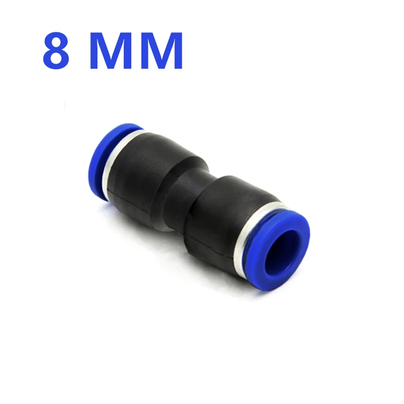8MM-8MM Пневматический фитинг 4 мм 6 мм 8 мм 10 мм 12 мм 14 мм 16 мм OD труба одним нажатием в прямой соединение фитинг пластиковый быстрый разъем - Цвет: 8MM-8MM