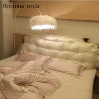 nordic creative led feather floor lamp living room bedroom warm bedside lamp vertical desk lamp postage free