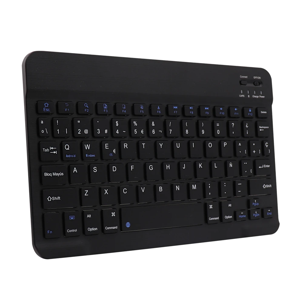 Ultra Slim Алюминий Беспроводной Bluetooth Испанский клавиатура для IOS Android Tablet PC Windows для iPad Bluetooth Испанский Teclado