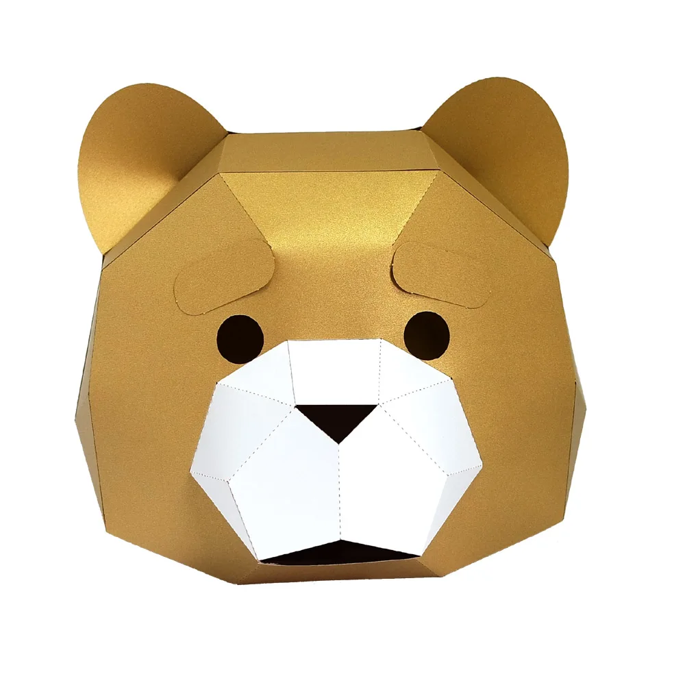 3D Бумажная Маска модный костюм животного B ear для косплея бумажная поделка сделай