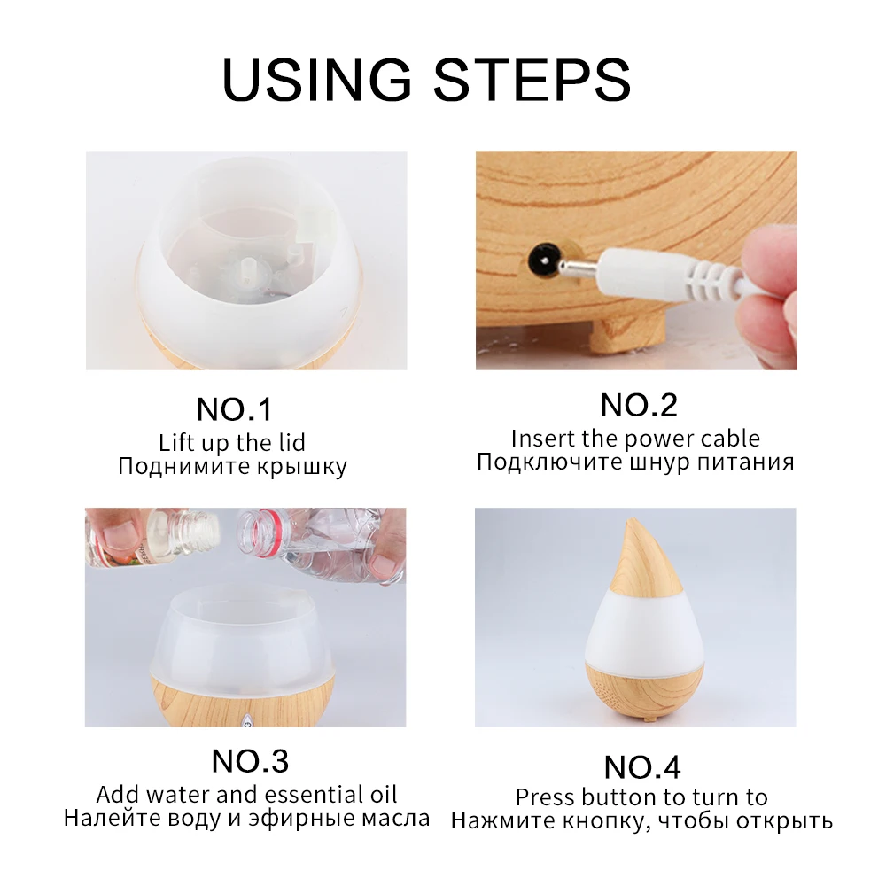 Ультразвуковой увлажнитель воздуха FUNHO со светодиодсветильник кой и USB