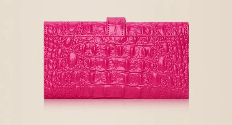 Роскошный брендовый однотонный Модный женский длинный кошелек из натуральной