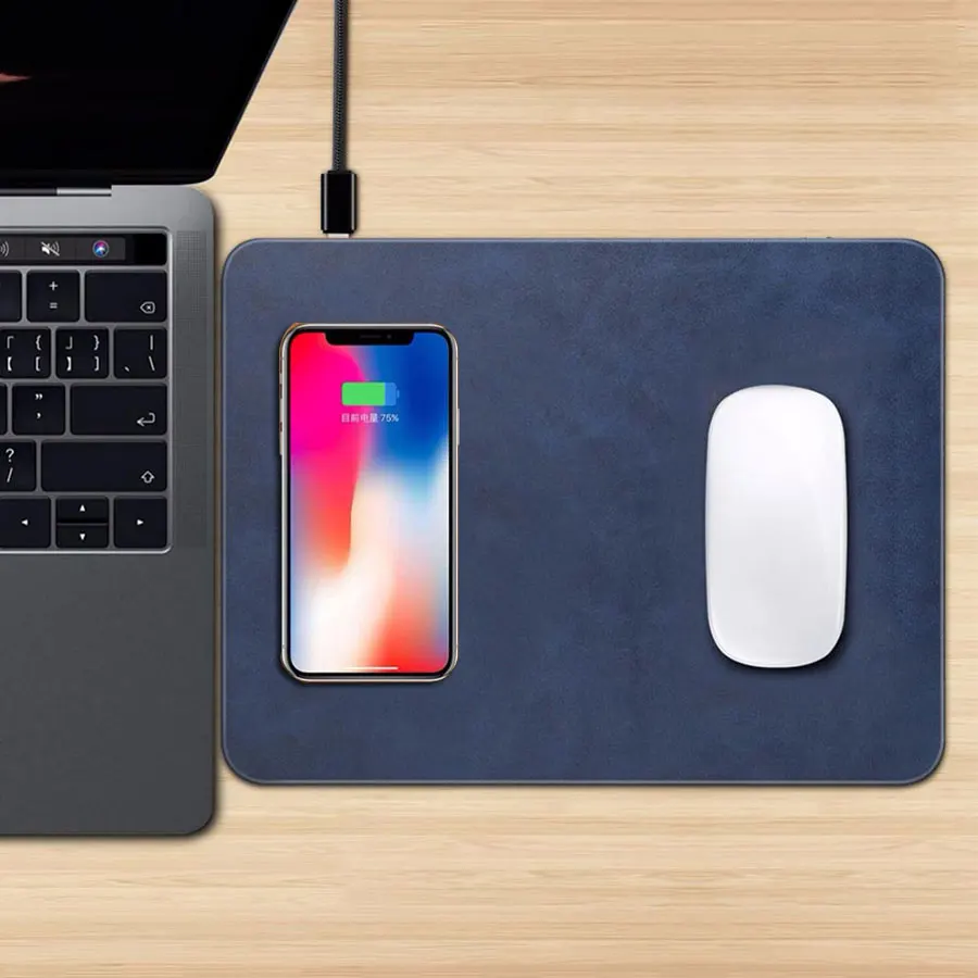 2 в 1 Qi Беспроводное зарядное устройство коврик для мыши Коврик для iPhone X XR XS Max 8 Plus samsung S10 S9 Plus Note 9/8 беспроводной зарядный коврик для телефона