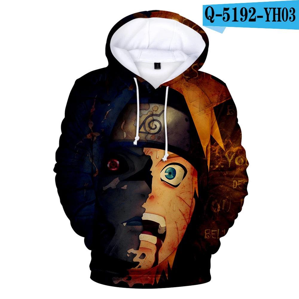 3D New 3D Printing Hoodie Anime Naruto Hooded Fashion Hip Hop Sweatshirt 3D Naruto Hoodies Men Pullovers Winter/Autumn Outwear - Color: 3D