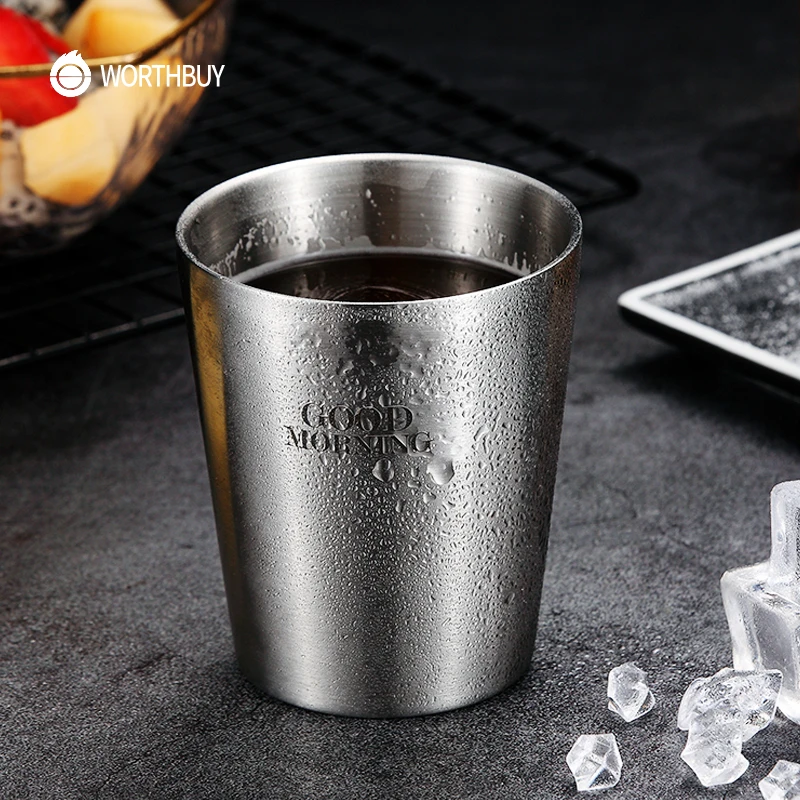 WORTHBUY кофейная кружка с узором 304 для пива из нержавеющей стали кухонная посуда