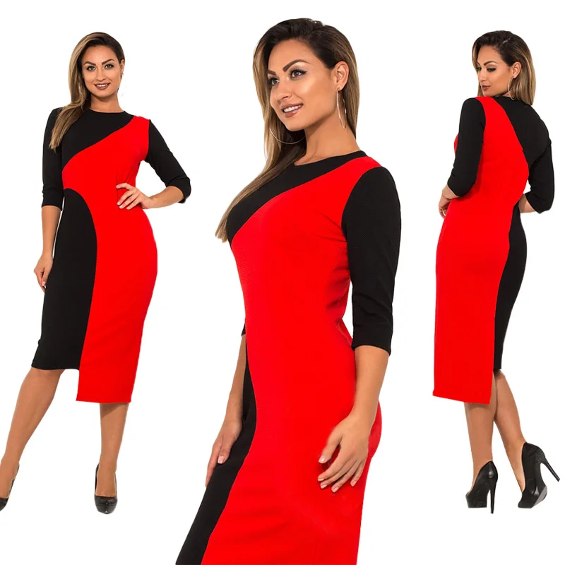 Новинка, дизайнерское платье для женщин, с круглым вырезом, Vestidos, летнее, больше размера d размера плюс, 6XL, пэчворк, цветные платья, повседневные, подарок для женщин, на каждый день