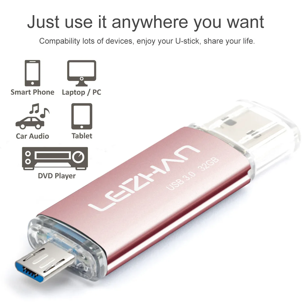 LEIZHAN usb флеш накопитель с реальной емкостью 128 ГБ 3 0 флешка android телефон 32 64 микро