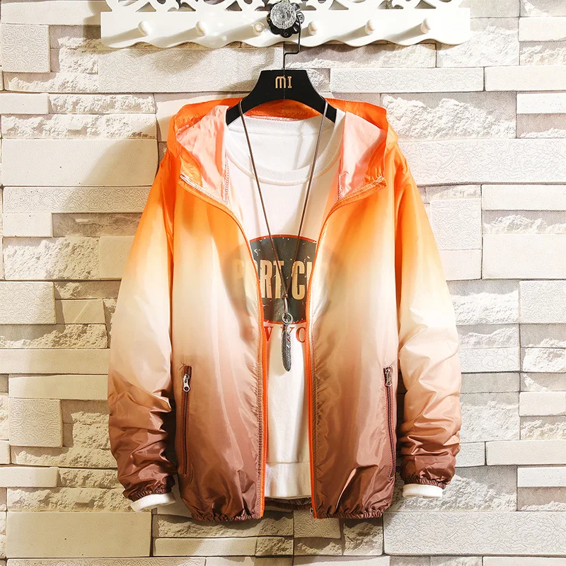 Zohaa 2019 Новая мужская летняя спортивная тонкая куртка градиентная модная Защита