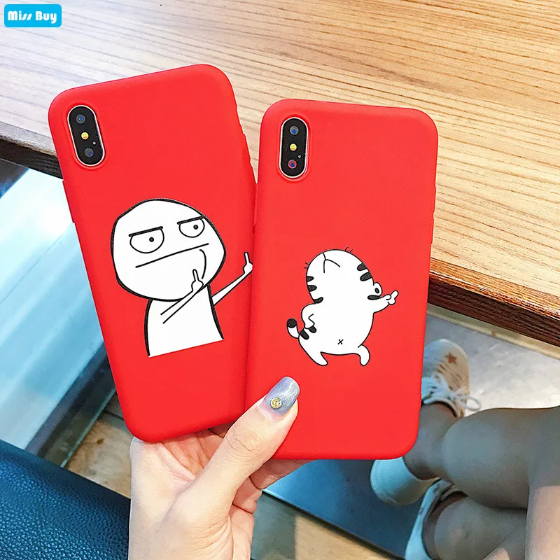 Для iPhone 6 S 7 8 Plus чехол милый мультфильм с изображением котов для X Xr XS Max Funda Capa