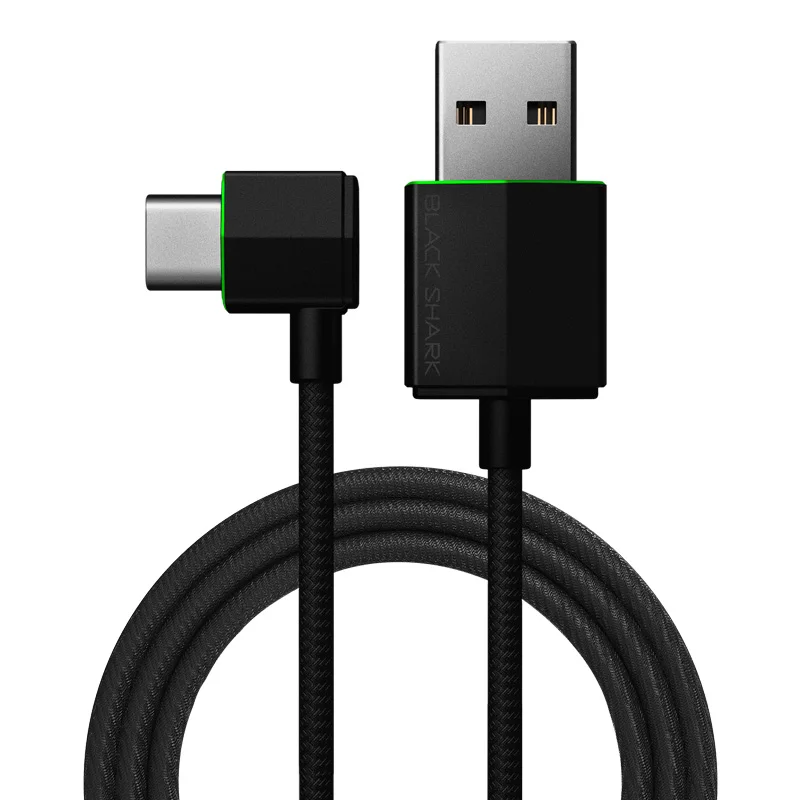 BL07 XiaoMi Черная Акула правый угол usb Тип C Дата кабель 2nd Специальный игровой USB C кабель нейлоновый переплет 3A Quick Charge
