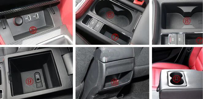 

Car Anti-Dirty Pad Door Groove Gate Slot Cup Armrest Storage Pad Anti-Slip Mat For MG MG6 2017 2018