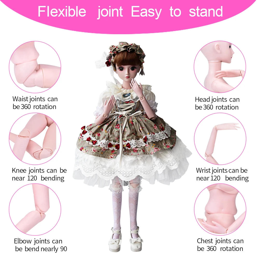 UCanaan/1/3 BJD куклы детские игрушки 19 мячом Соединенных Body с полной аксессуары для