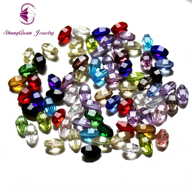 

Oval 9x6mm Gridding faceted Crystal Glass Beads DIY Loose Beads For Jewelry Making For Bracelet Making 100pcs Wholesale