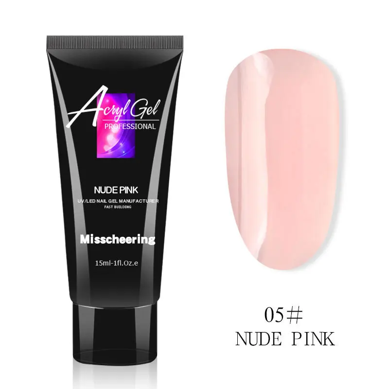 nude pink 15 мл полигель для наращивания ногтей полигель лак для ногтей 9 цветов для ногтей Удлинительный УФ-гель светодиодный скульптурирующий твердый Маникюрный Инструмент - Цвет: nude pink