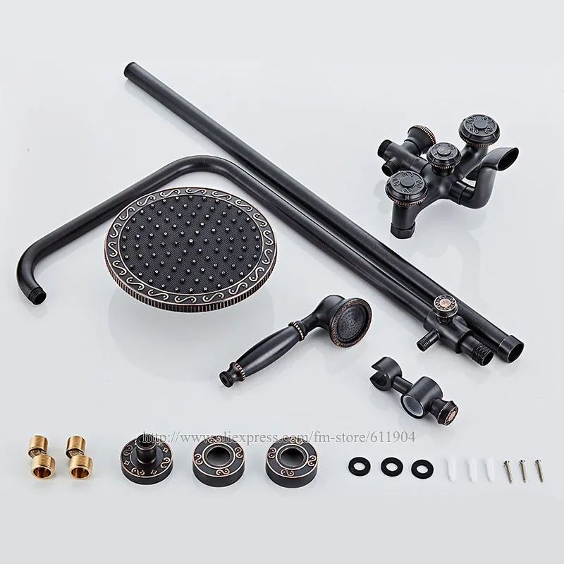 Классический винтажный ORB латунь ванная комната смеситель для душа кран открытый