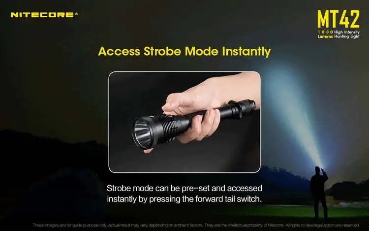 NITECORE MT42 1800 LMs CREE XHP35 HD светодиодный уличный охотничий поисковый фонарь с 18650 аккумуляторами