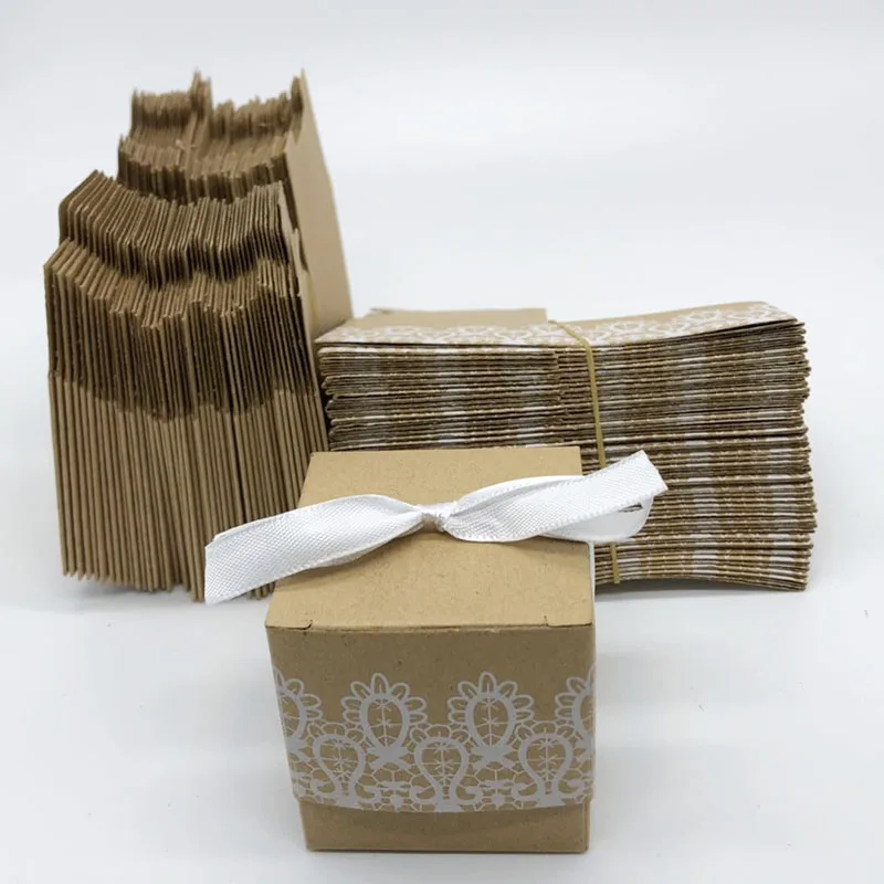 Коробка для торта из крафтовой бумаги 20/50 шт. свадебные сувениры коробка
