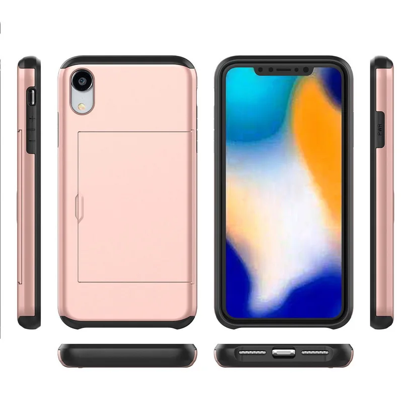YISHANGOU чехол для телефона с отделениями для карт для iPhone 11 XR XS Max, Гибридный Силиконовый пластиковый чехол 2в1 для iPhone X 6S 7 8 Plus