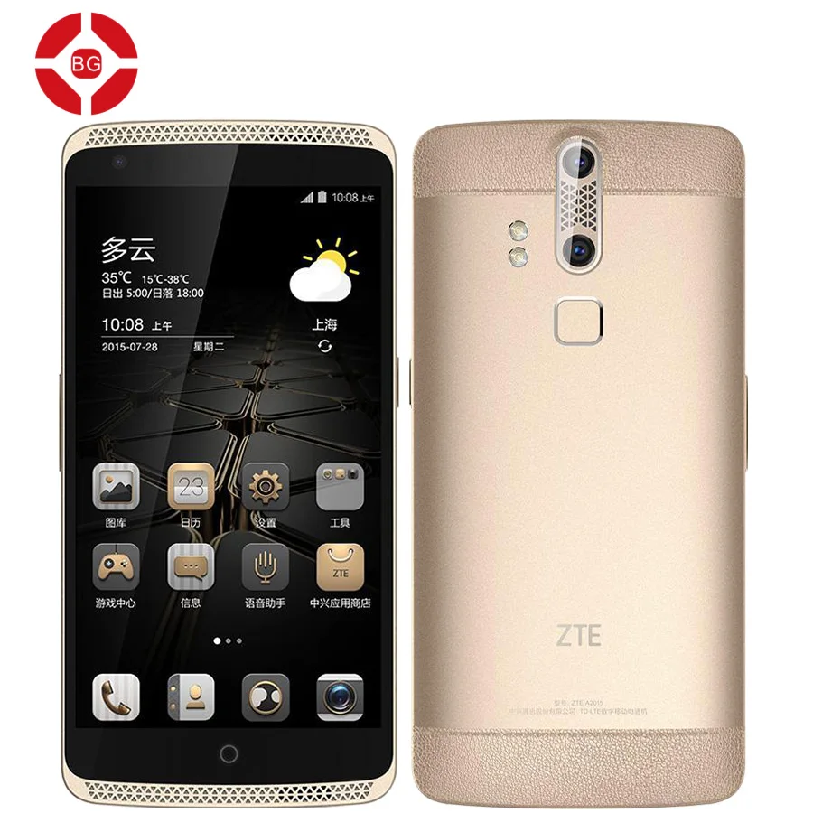 BG оригинальный ZTE AXON A2015 Snapdragon 810 3 ГБ Оперативная память 32 Встроенная 4 г FDD LTE 5.5
