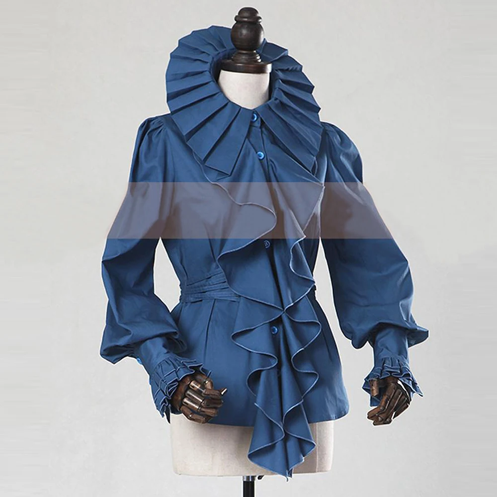 Женская винтажная шифоновая блузка с рюшами в британском стиле стимпанк