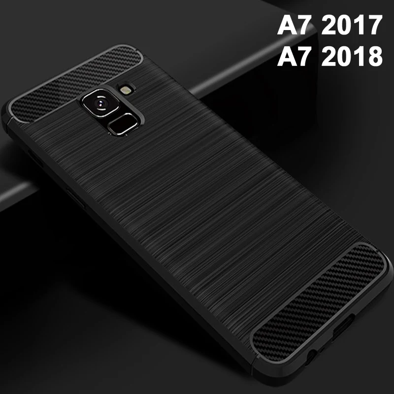 Чехол для Samsung Galaxy A7 2017 тпу чехол с рисунком 2018 из углеродного волокна A720 A 720 |