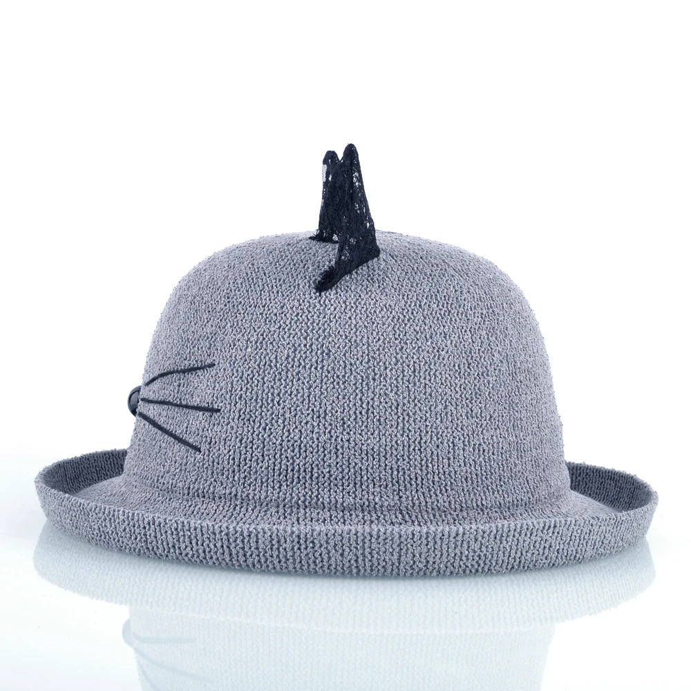 Женская Соломенная шляпка TQMSMY однотонная от солнца с кружевными ушками Пляжная