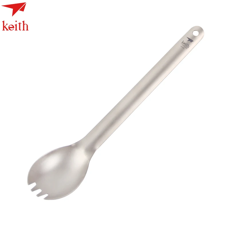 Keith 2 в 1 spork титановая длинная Ложка Вилка 20 г походные столовые приборы режим