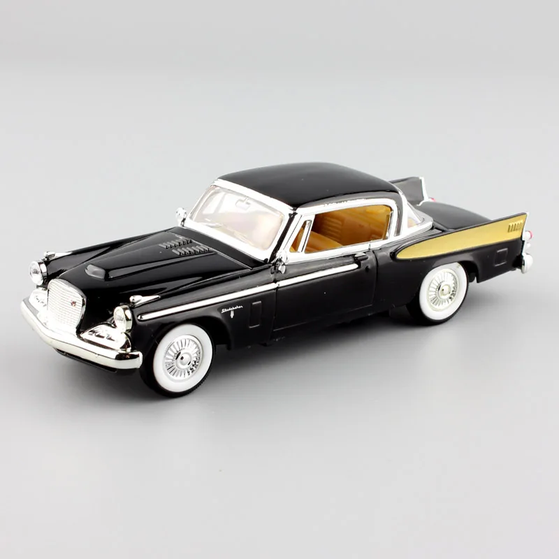1/43 Масштаб Мини Делюкс 1958 Studebaker Golden Hawk hardtop coupe литой металлический мятный модельный автомобиль фургон игрушки для детей мальчик - Цвет: 1958 Studebaker Gold
