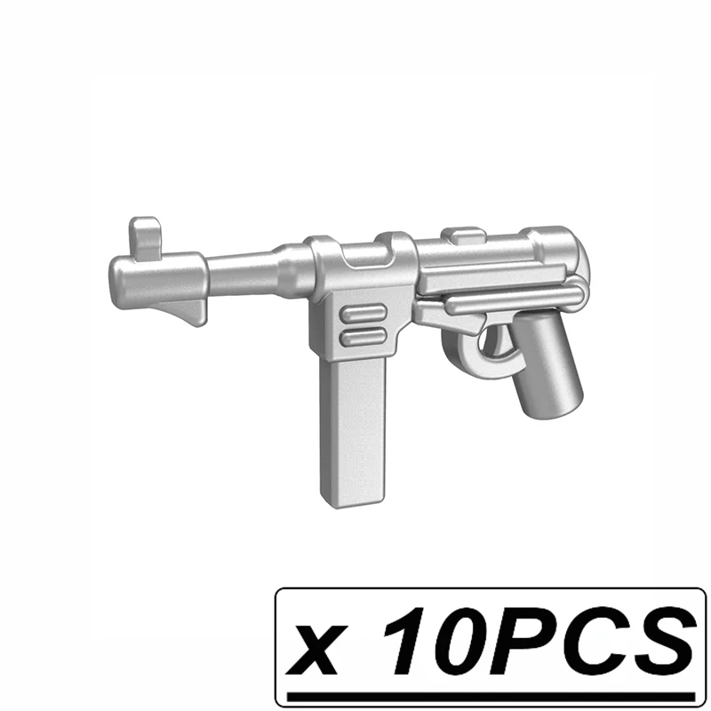 10 шт./лот WW2 пушки военное оружие винтовка машина Submachine SMG SWAT MOC части строительные блоки кирпичи игрушки для детей - Цвет: 10pcs PJ0109