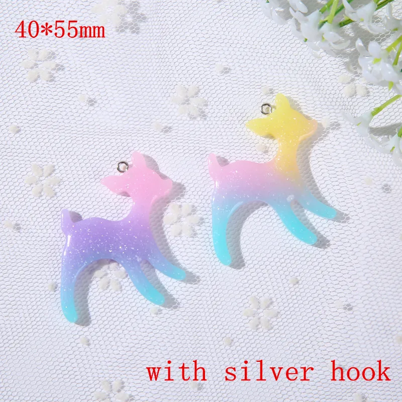 5 шт. смешанные Мультяшные животные бамби Сика олень flatback Смола кабошон для DIY