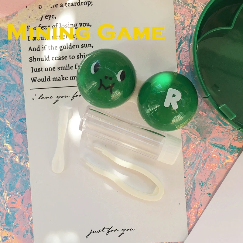 Cartoon Frog Prince Them Contact Lens Case Beauty Eye box Toy Lovely DIY Birthday Party Decoration Supplies Kid Gril Friend Gift | Дом и сад