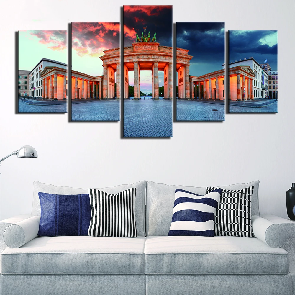 Фотографии украшения дома HD Печатный холст 5 панель Германия Берлинская картина