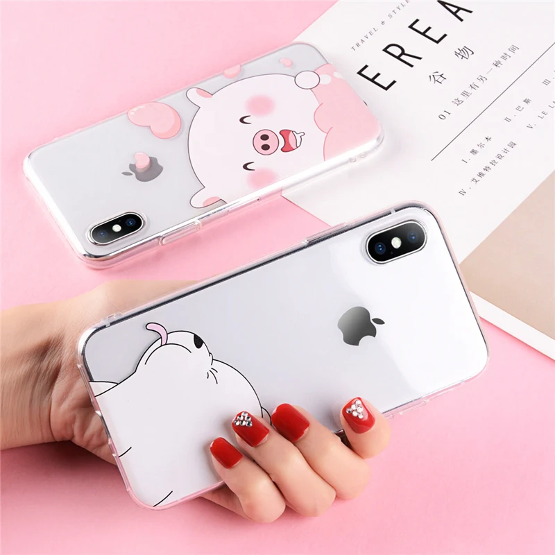 Чехол для телефона Lovebay iPhone 6 6s 7 8 Plus X XR XS Max Модный милый мультяшный медведь свинья