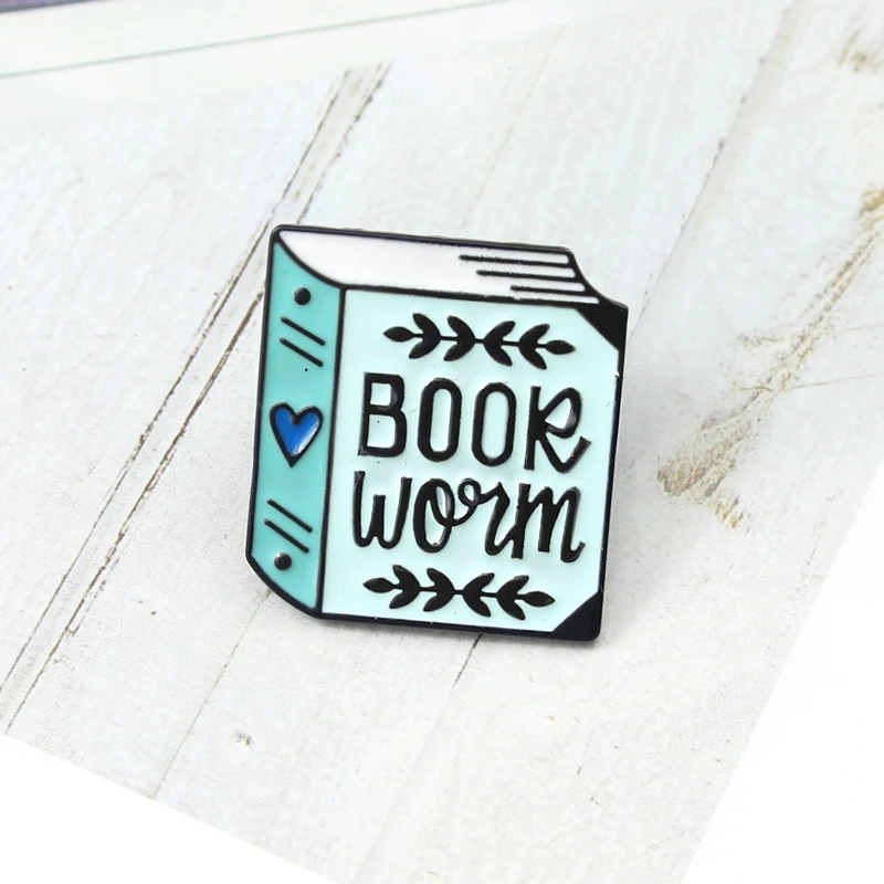 GDHY книжный червь синяя книга эмаль брошь Горячие книги значок для литературы дамская сумочка одежда значок для рюкзака Книга ювелирные изделия