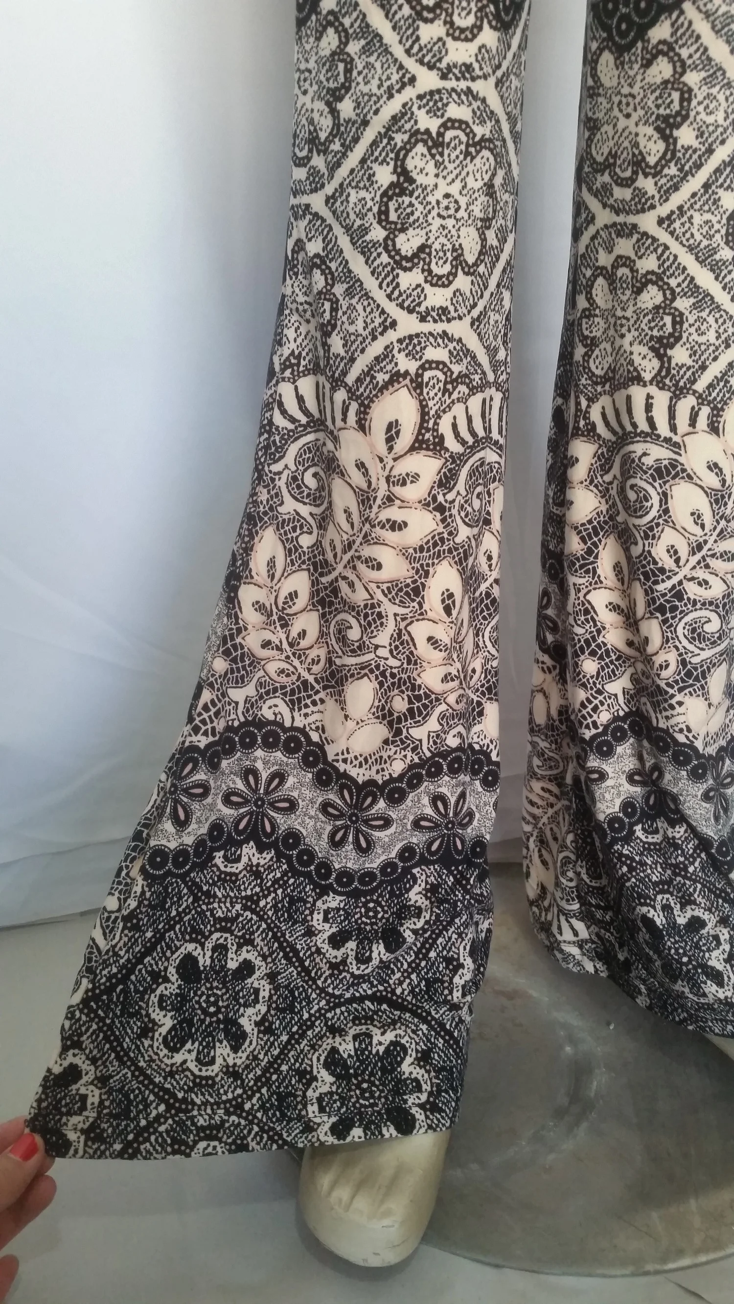 

AC1 bell-bottom trousers flared pants high elastic pants leggings print women's long pants casual pattern free shipping