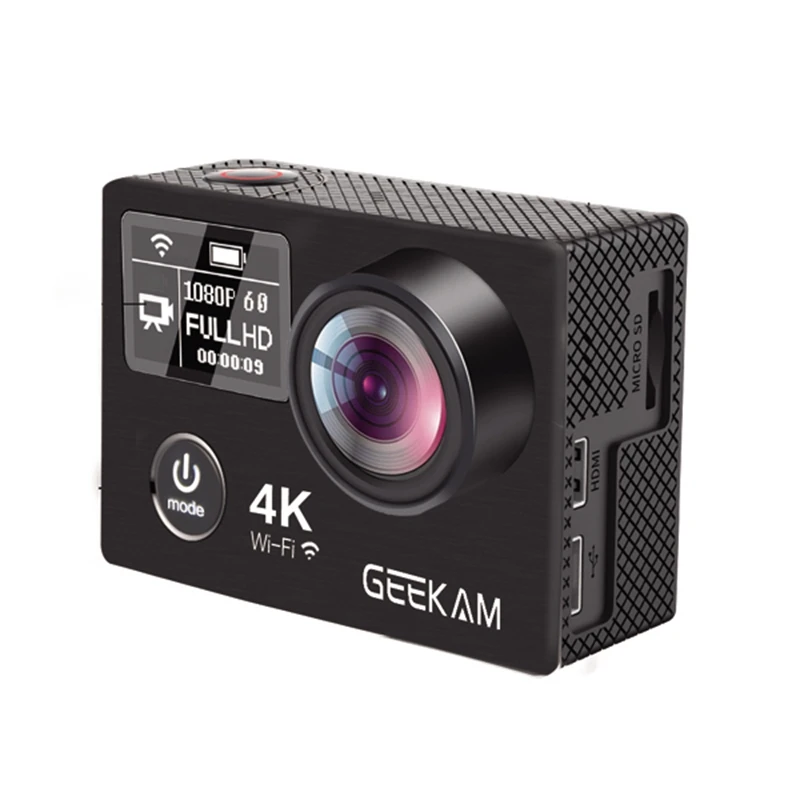 Geekam K8 Водонепроницаемый 1080 P 60fps 4 К Ultral HD Спорт Действие Камера Поддержка wi fi HDMI