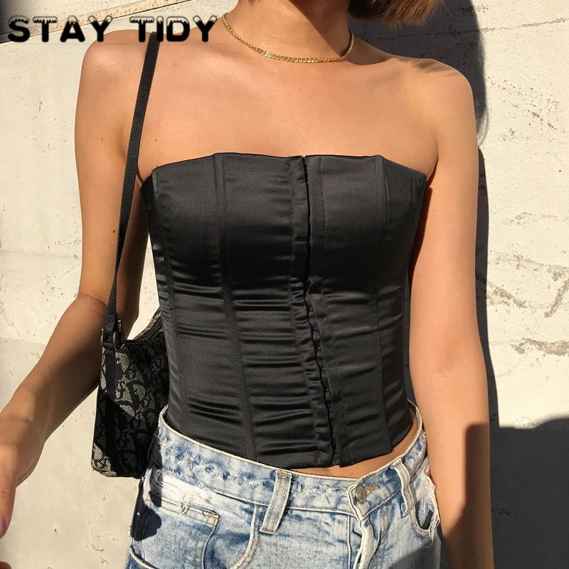 Женские облегающие топы на шнуровке STAY TIDY с вырезом лодочкой и открытой спиной
