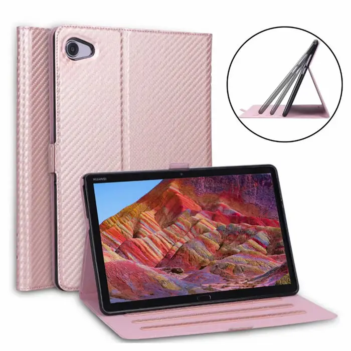 Rosy Gold M5 lite 10 из искусственной кожи чехол тонкий светильник противоударный защитный Стенд для huawei MediaPad M5 Lite 10,1 умный планшет - Цвет: Rosy Gold