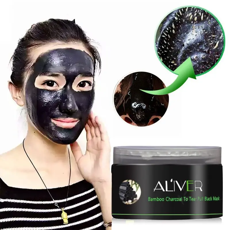 Маска для глубокой очистки лица ALIVER Бамбуковая маска с древесным углем удаления