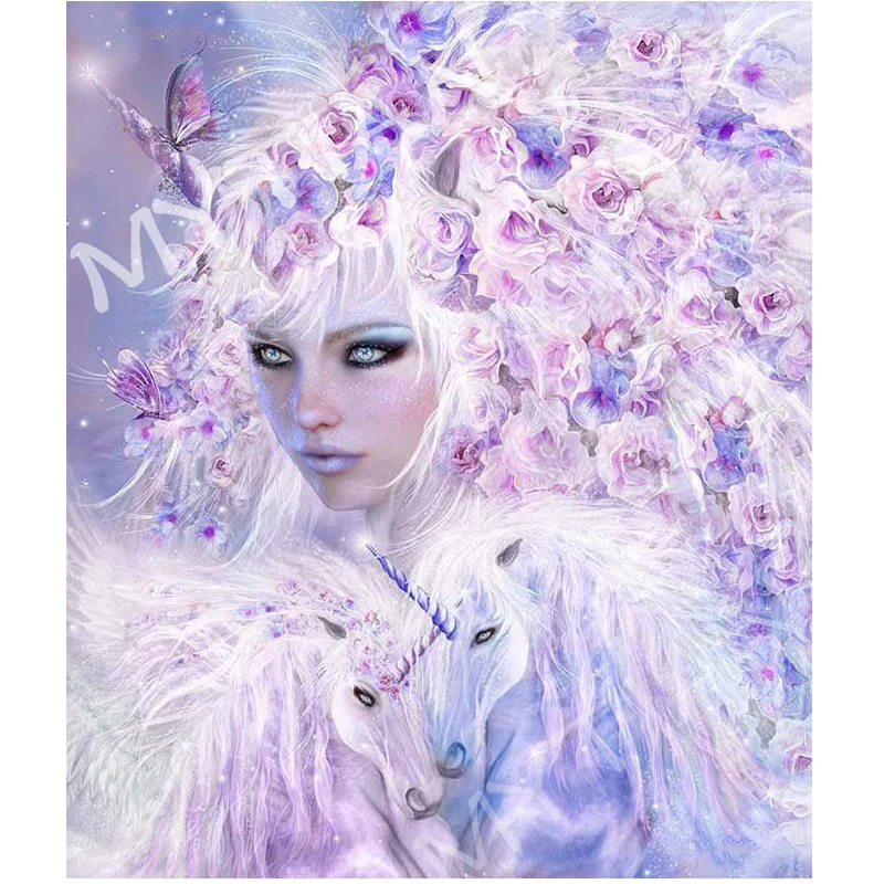 

Набор для вышивки из смолы 5D «сделай сам», с фиолетовыми цветами, сказочный Свадебный декор, полноразмерные квадратные/круглые алмазы, выши...