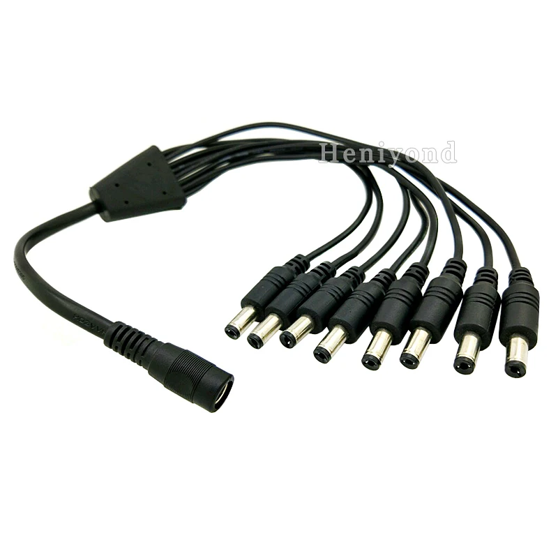 8-Way 1 Female to 8 Male CCTV силовой разветвитель кабельный концентратор для камеры DVR комплект безопасности 8 ways кабель