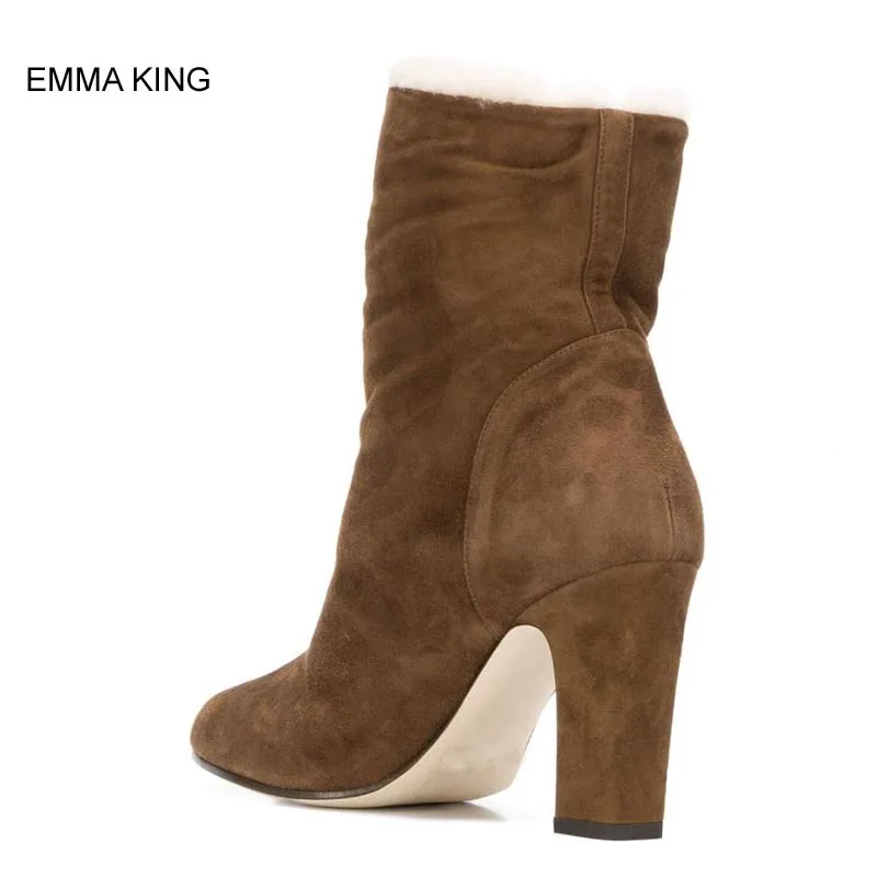 Emma king/женские ботильоны с пряжкой и большим жемчугом женские зимние теплые