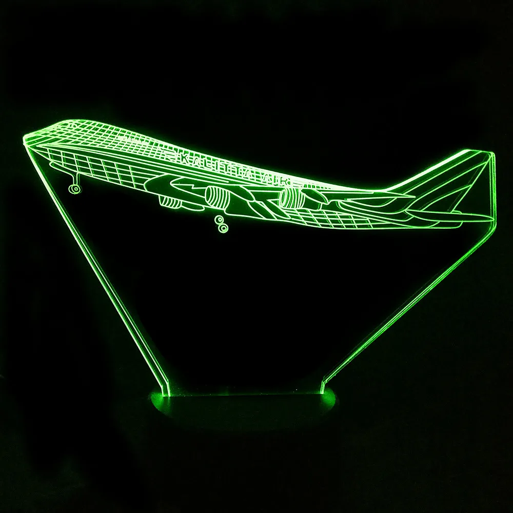 Настольная светодиодная 3d-лампа в виде грузового самолета ночсветильник с