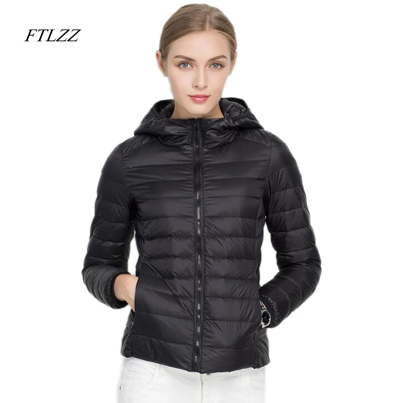 Ftlzz зима Лидер продаж Для женщин ультра легкий пуховик модные тонкие пальто с